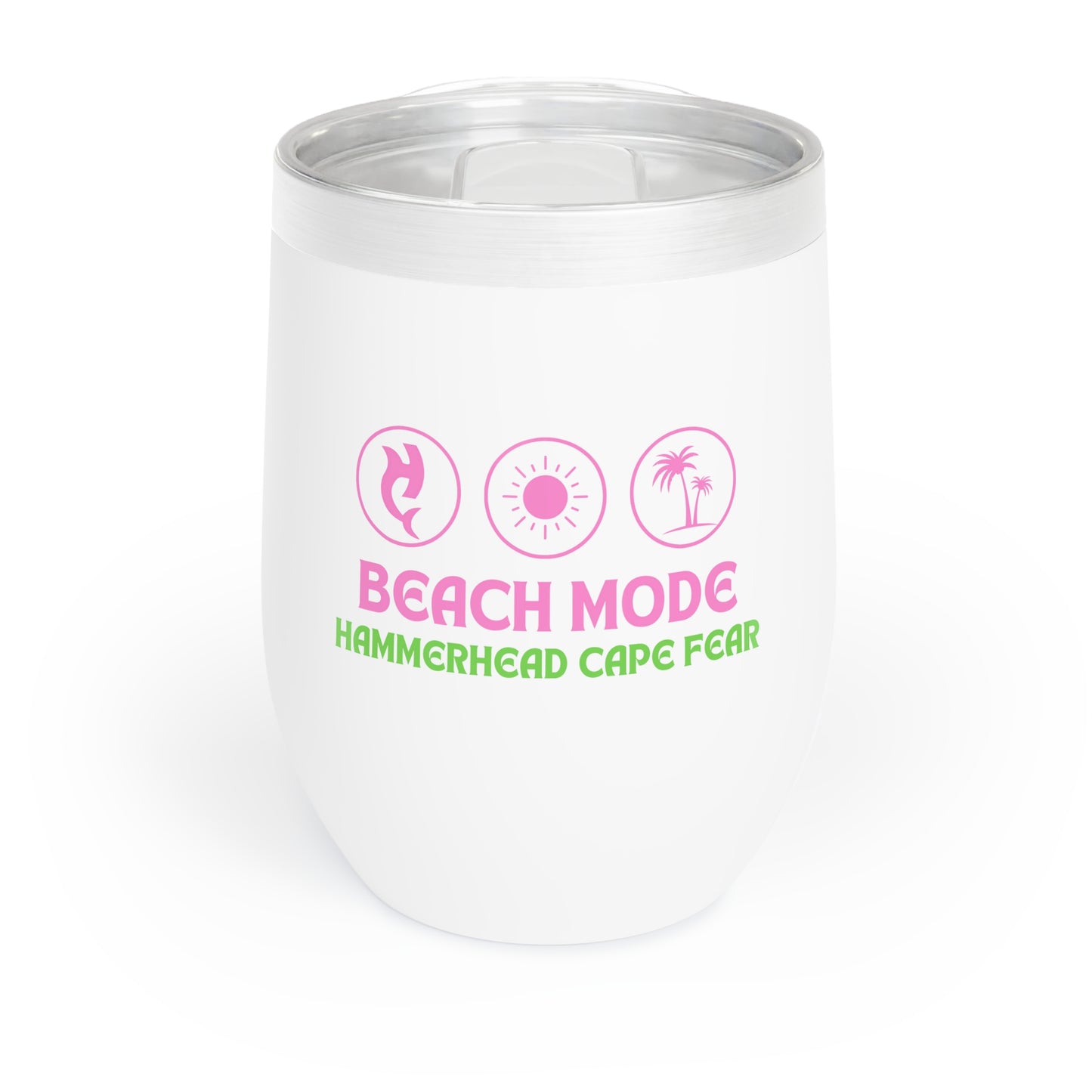 Beach Mode Pink 12oz Insulated Wine Tumbler